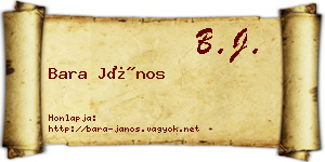 Bara János névjegykártya