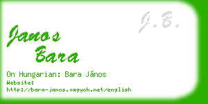 janos bara business card